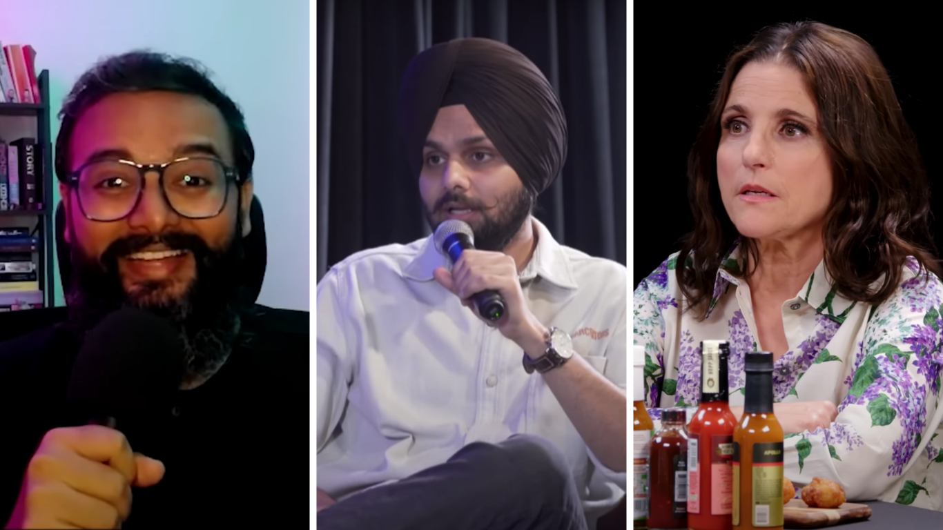 Podcast Playlist, Comedy Podcasts, Monday Morning Podcast with Bill Burr, Julia Louis-Dreyfus Hot Ones, Punit Pania Beyond The Laughs, Jaspreet Singh, KAutuk Srivastava